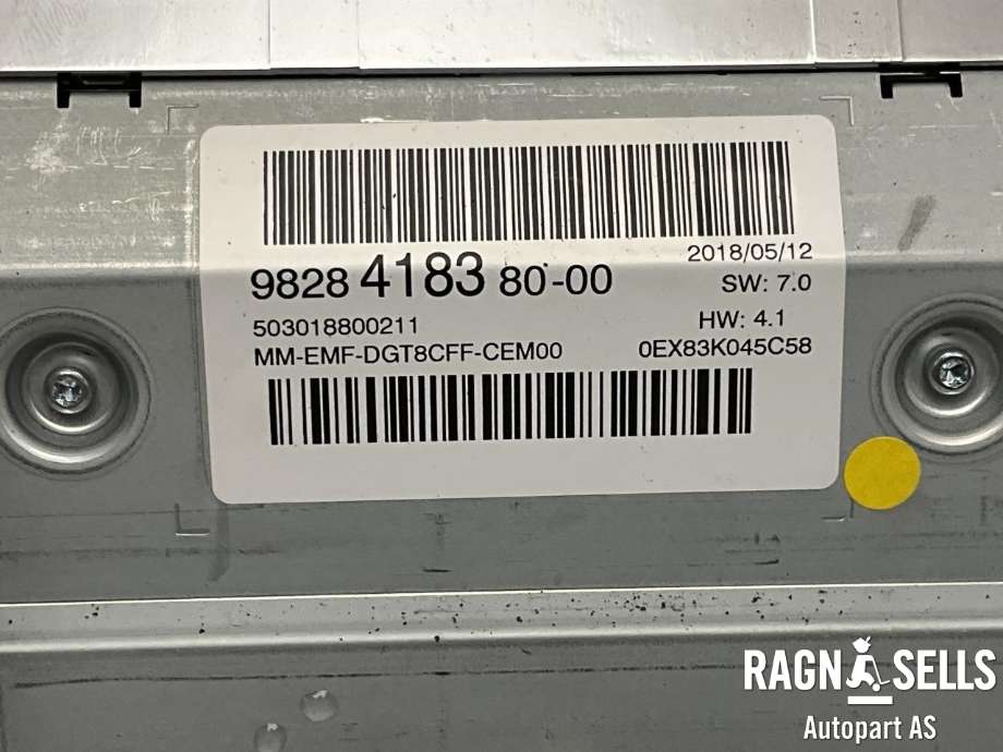 Bilstereo navigasjon skjerm til Peugeot 5008 2017-->> (Type II)  (982841838000|98 284 183 80|)