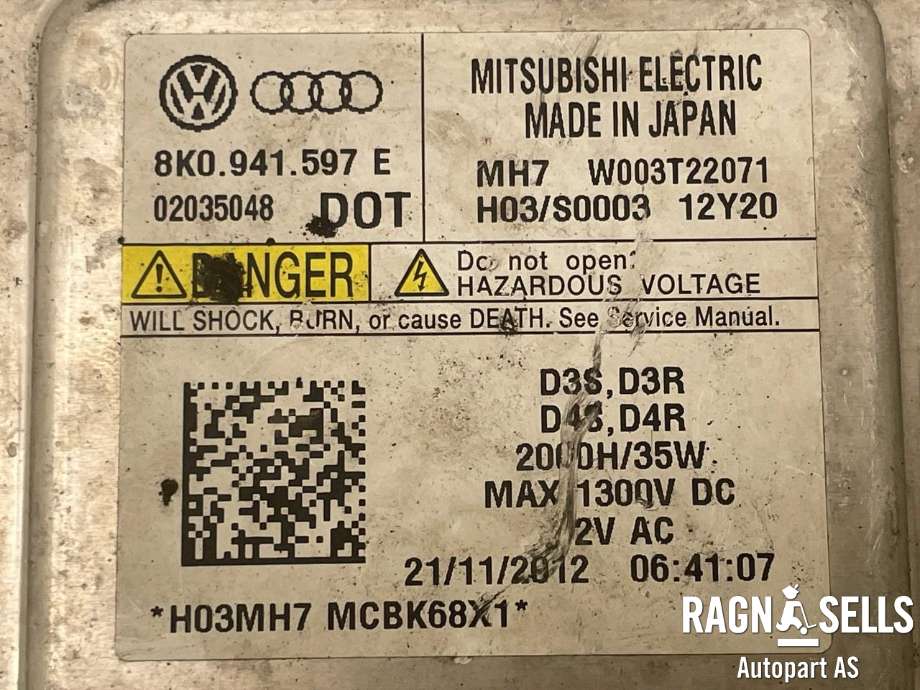 Styreenhet xenon/ballast til Audi A4 2007-2014 (Type IV) (B8) (B8) (8K0 941 597 E|W003T22071|)