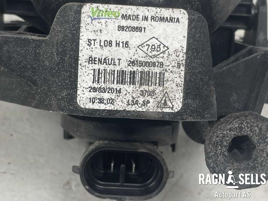 Tåkelykt venstre foran til Renault Clio 2012-2016 (Type IV, Fase 1)  (261500097R|89208691|)