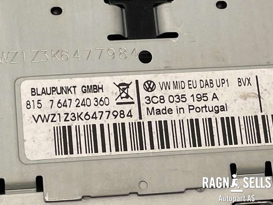 Bilstereo til VW Golf VI 2008-2012  (3C8 057 195 AX|3C8035195A|7647240360|)