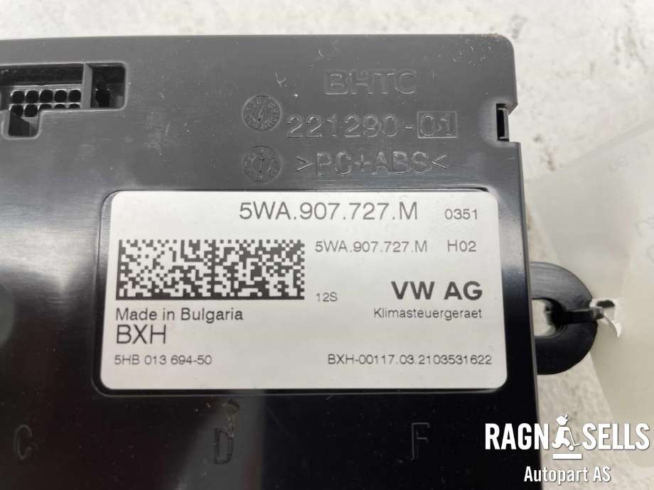 Styreenhet klima/aircondition til VW Caddy 2020-->> (Type IV)  (5WA 907 727 M|5HB01369450|)