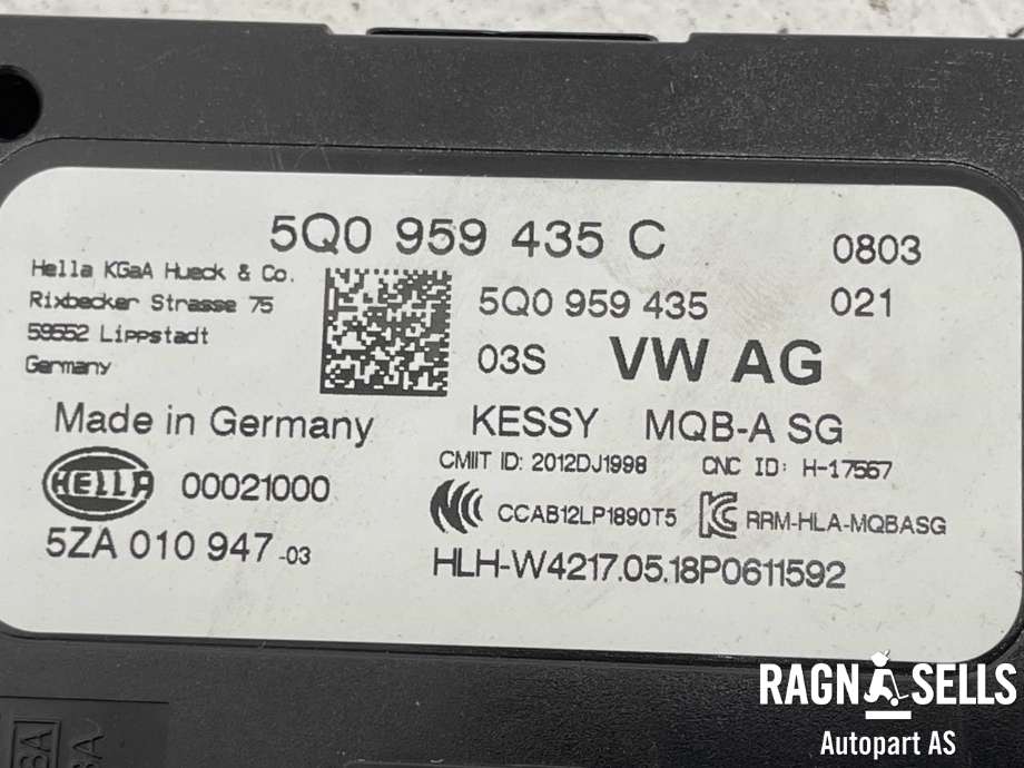 Styreenhet nøkkelfri/keyless til Audi A3 2016-2020 (Type III, Fase 2)  (HELLA|5Q0 959 435 C|5ZA01094703|)