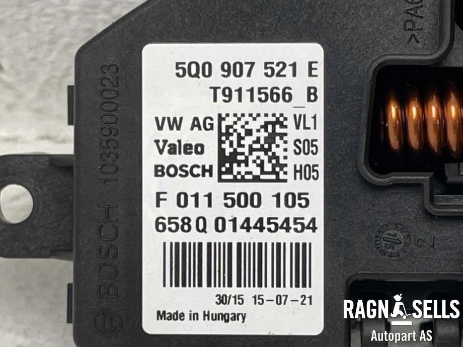 Varmeapparat motstand til VW Golf VII 2012-2017 (Fase 1)  (5Q0 907 521 C|5Q0 907 521 E|T911566B|F011500105)