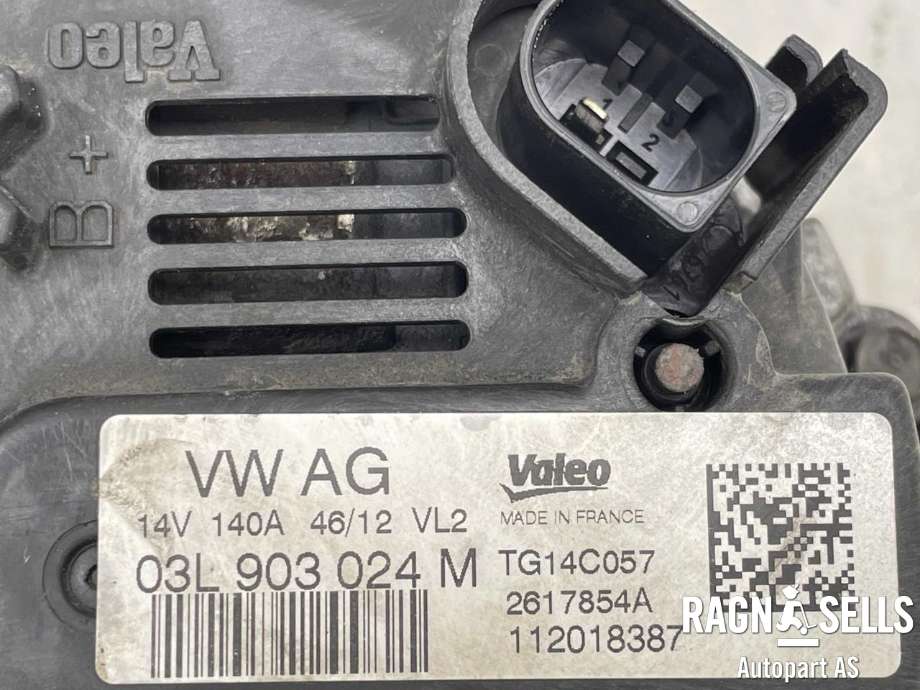 Dynamo diesel til VW Tiguan 2011-2016 (Type I, Fase 2) (VALEO|03L903024M|TG14C057|2617854A|03L 903 024 MX|04B903023B|04B903023BX|04B903023D|04B903023DX|04B903024|04B903024X|)