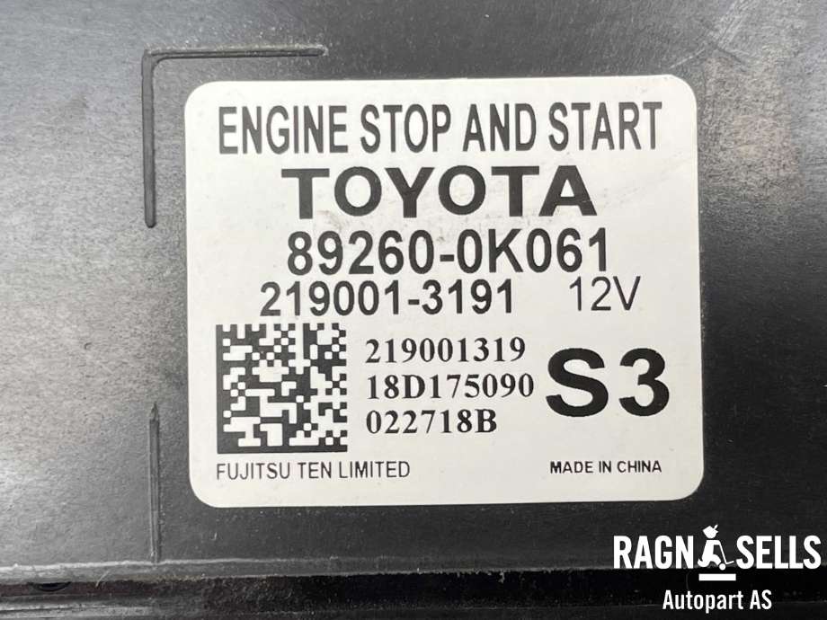 Styreenhet tenning til Toyota Hilux 2016-2020  (892600K061|2190013191|)
