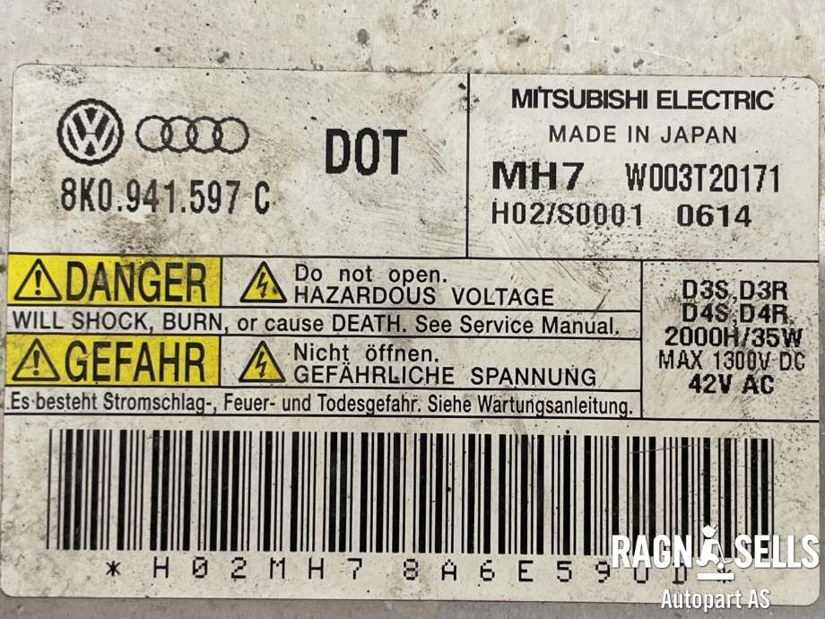 Styreenhet xenon/ballast til Audi A6 2008-2011 (Type III, Fase 2) (C6) (C6) (8K0 941 597 C|W003T20171|)