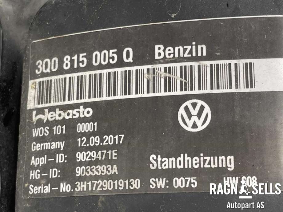 Bensinvarmer til VW Passat 2015-2019 (Fase 1) (B8) (B8) (WEBASTO|3Q0815005Q|5Q0 898 008 G|)