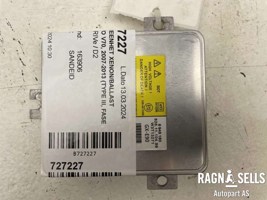 Styreenhet xenon/ballast til Volvo V70 2007-2013 (Type III, Fase 1) (30744459|6948180|W3T13271)