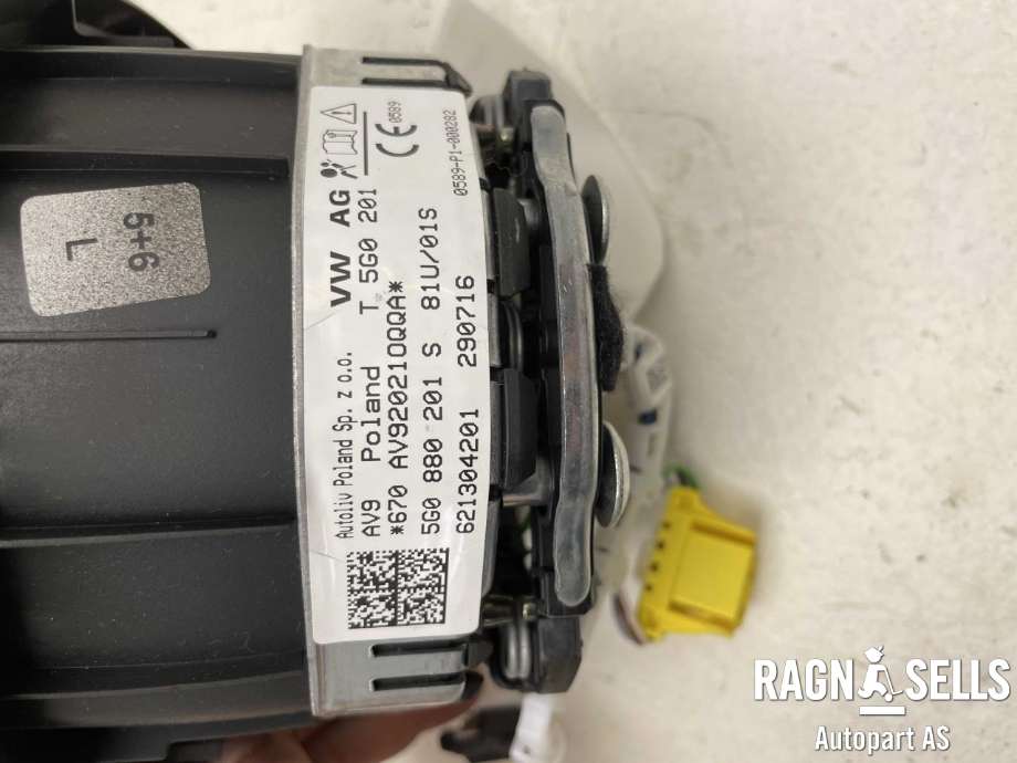Airbag rattpute til VW Passat 2015-2019 (Fase 1) (B8) (B8) (5G0880201S|621304201|5G0 880 201 S)