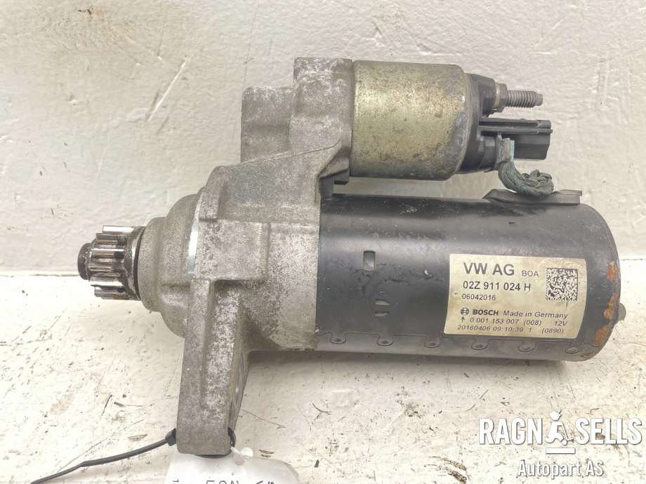 Starter diesel til VW Caddy 2015-2020 (Type III, Fase 3) (BOSCH|02Z911024H|0001153007|02Z 911 024 HX|02Z911021C|02Z911021CX|02Z911021K|02Z911021KX|02Z911023S|02Z911023SX|02Z911023T|02Z911024A|02Z911024AX|02Z911024B|02Z911024BX|)
