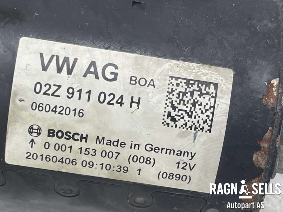 Starter diesel til VW Caddy 2015-2020 (Type III, Fase 3) (BOSCH|02Z911024H|0001153007|02Z 911 024 HX|02Z911021C|02Z911021CX|02Z911021K|02Z911021KX|02Z911023S|02Z911023SX|02Z911023T|02Z911024A|02Z911024AX|02Z911024B|02Z911024BX|)