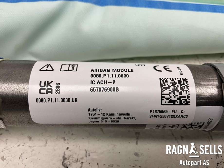 Airbag gardin venstre til Tesla Model Y 2021-2024 (Type I) (657376900B|P1675065EUC|)
