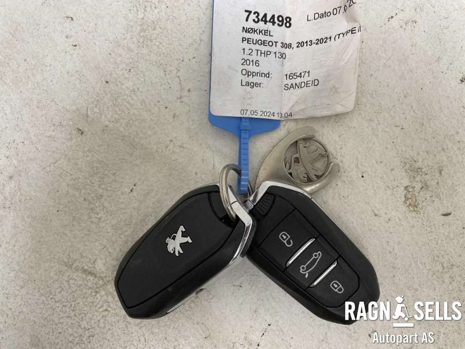 Nøkkel til Peugeot 308 2013-2021 (Type II) (98 124 195 ZD|)