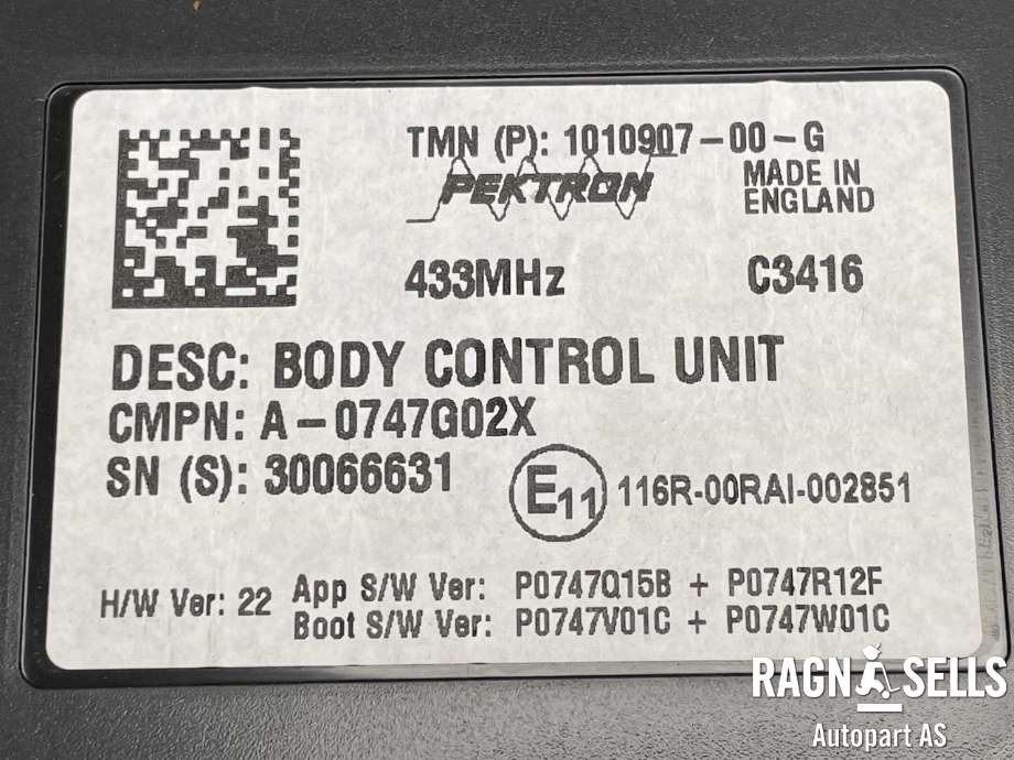 Styreenhet comfort (BCM) til Tesla Model S 2016-2021 (Fase 2)  (PEKTRON|1010907-00-G|A-0747G02X|30066631)