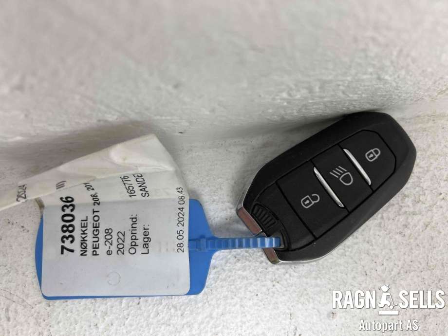 Nøkkel til Peugeot e-208 2019-->> (98 401 497 80|)