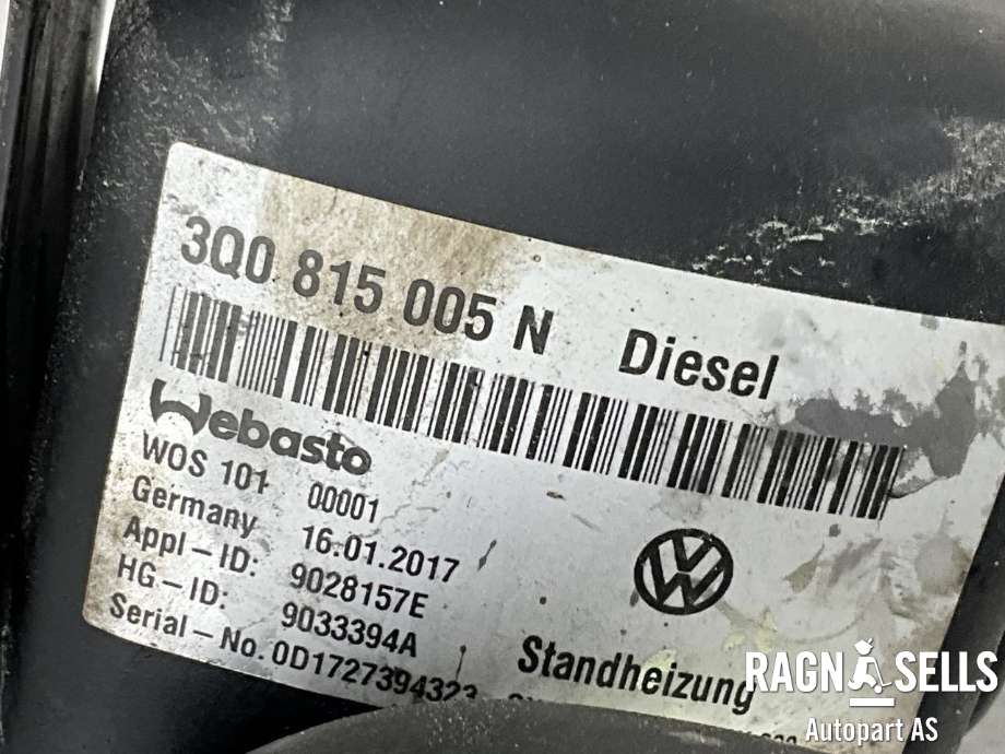 Dieselvarmer til Škoda Superb 2015-->> (Type III)  (5Q0 898 008 H|3Q0815005N|)