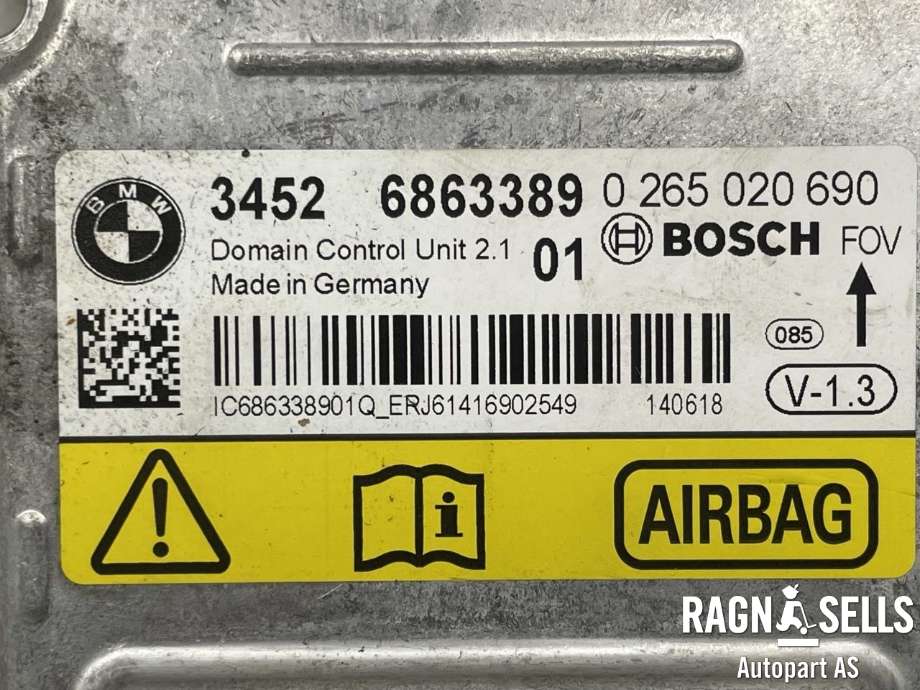 Airbag elektronikk til BMW 3-Serie 2012-2018 (F30/F31/F34) (F30/F31/F34) (BOSCH|34 52 6 887 752|34 52 6 863 389|0265020690)