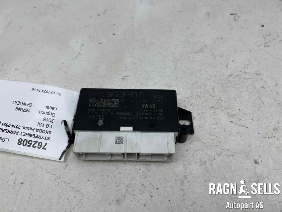 Styreenhet parkering til Škoda Fabia, 2014-2021 (Type III)  (VALEO|5Q0 919 283 F)