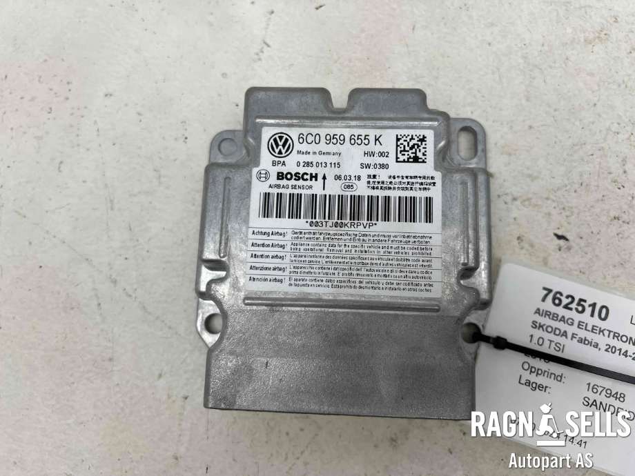 Airbag elektronikk til Škoda Fabia 2014-2021 (Type III) (BOSCH|6C0 959 655 K|0285013115|)