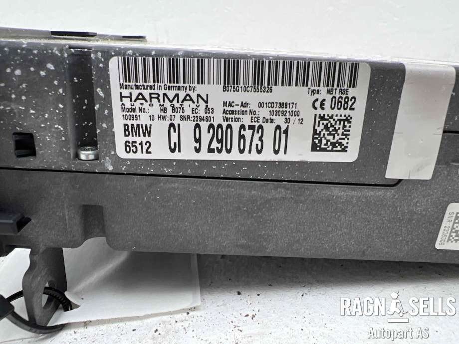 Bilstereo DVD-plate til BMW 7-Serie 2009-2015 (F01/F02/F03/F04) (F01/F02/F03/F04) (HARMAN|65 12 9 368 387|65 12 9 291 376|CI929067301)