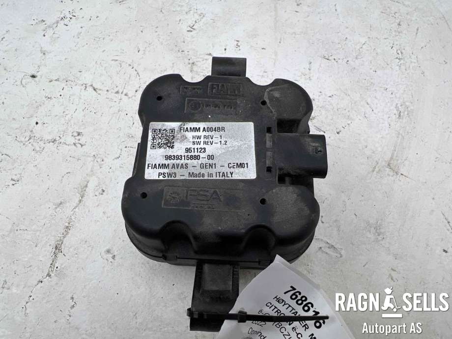 Høyttaler motorlyd, AVAS (Acoustic Vehicle Alerting System) til Citroën ë-C4 2020-->>  (98 393 158 80|9839315880|9839315880-00)