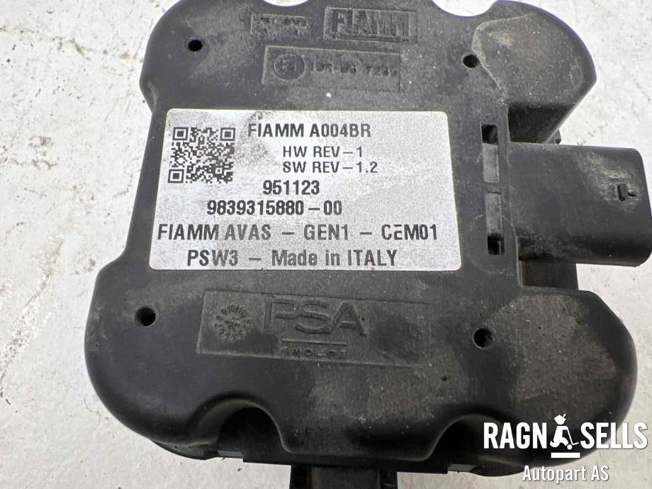 Høyttaler motorlyd, AVAS (Acoustic Vehicle Alerting System) til Citroën ë-C4 2020-->>  (98 393 158 80|9839315880|9839315880-00)