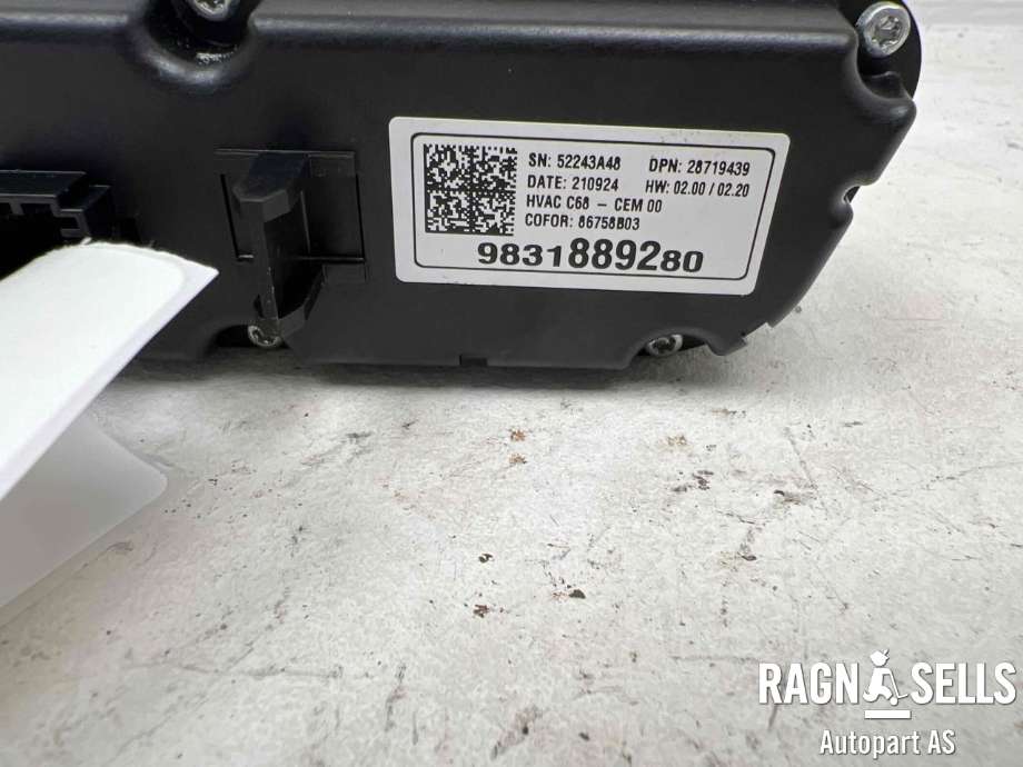 Varmeapparat betjening til Opel Mokka E 2020-->> (Type II)  (9831889280|28719439|)