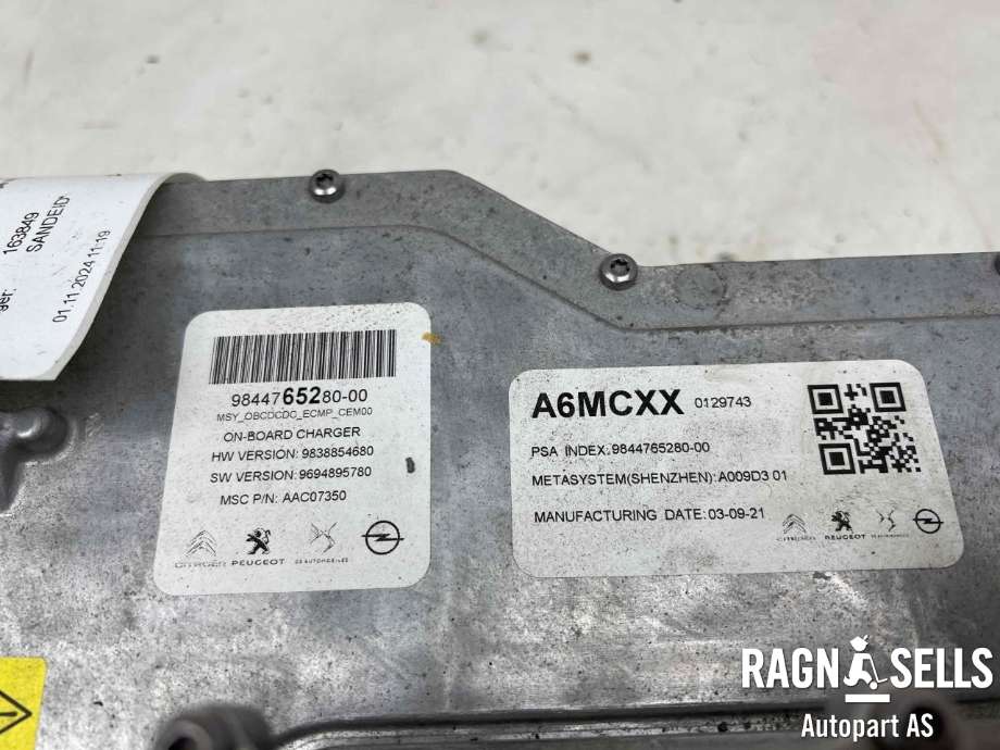 Batterilader (OBC - On Board Charger) til Opel Mokka E 2020-->> (Type II) (984476528000|9838854680|)