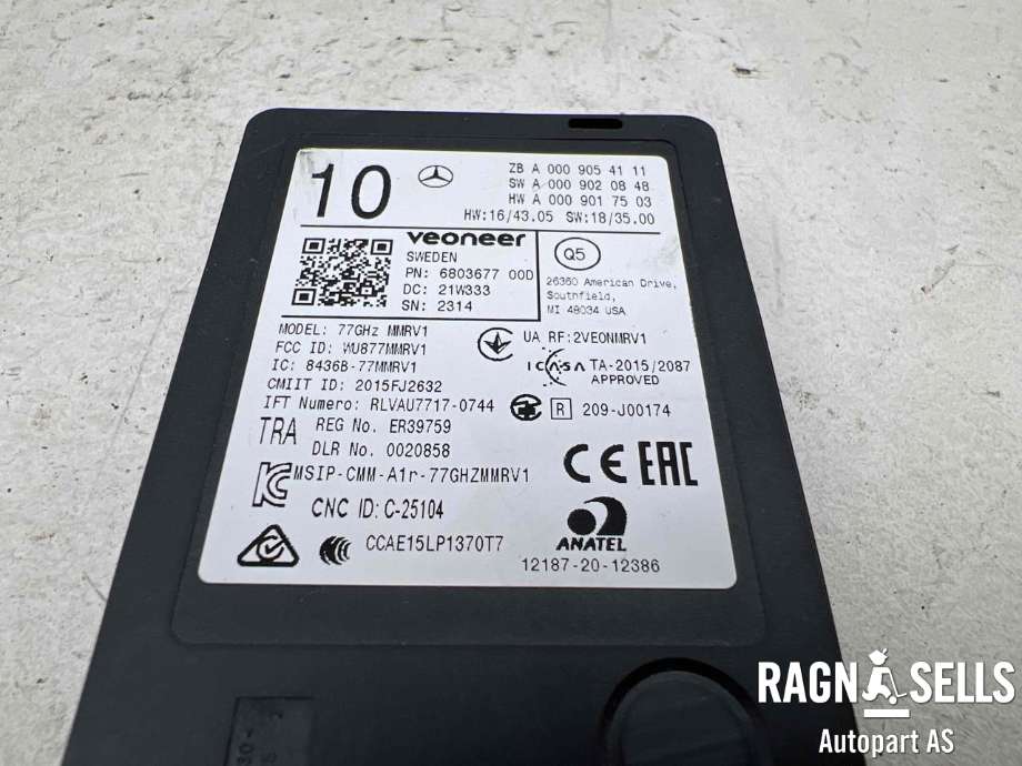 Sensor radar til Mercedes EQA 2021-->>  (A0009054111|A0009020848|A0009017503)