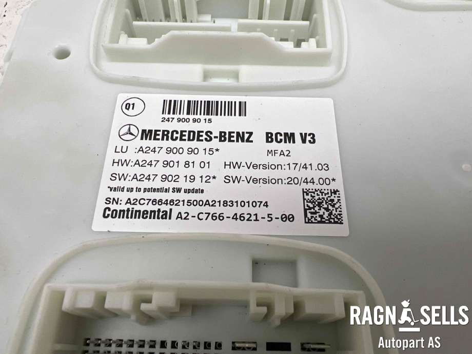 Styreenhet diverse til Mercedes EQA 2021-->>  (CONTINENTAL|A 247 900 90 15|A2C7664621500|A2479018101|A2479021912)