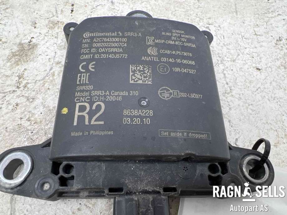 Sensor radar til Mitsubishi Outlander 2015-->> (Type III, Fase 2)  (CONTINENTAL|8638A228|A2C7643300100|)