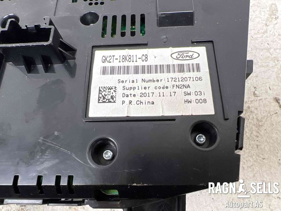 Bilstereo betjeningspanel til Ford Transit Custom 2013-2023 (Type I)  (GK2T18K811CB|GK2T-18K811-CC|)