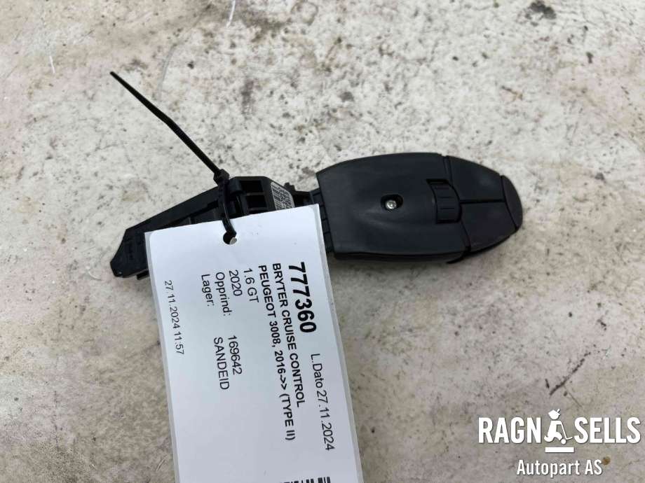 Bryter cruise control til Peugeot 3008 2016-->> (Type II)  (98095330ZD|)