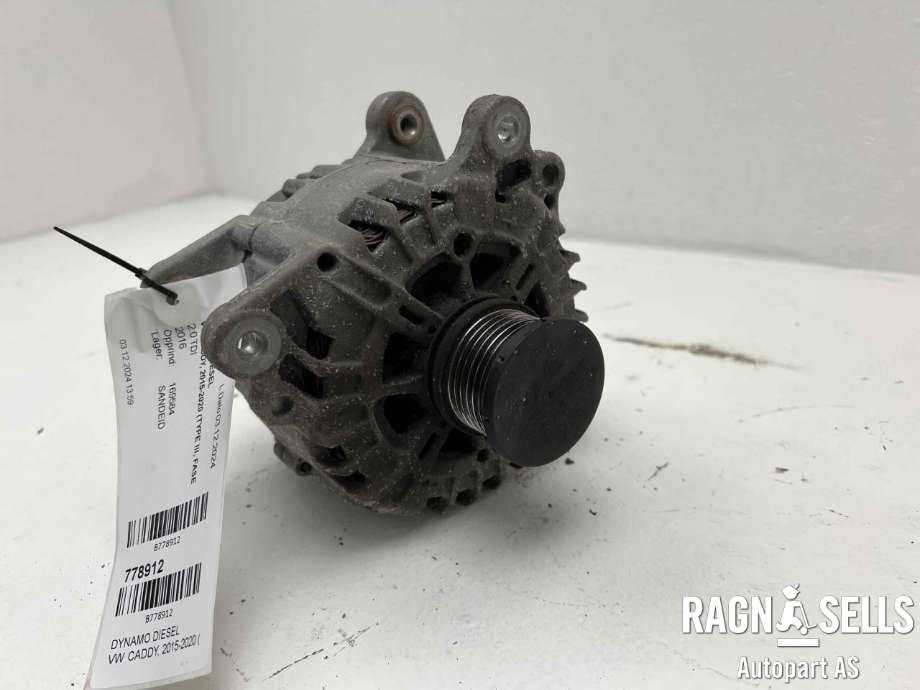 Dynamo diesel til VW Caddy 2015-2020 (Type III, Fase 3)  (VALEO|03L903023L|03L 903 023 LX|TG14C043|2612004|03G903016B|03G903016BX|03G903016E|03G903016EX|03H903023E|03H903023EX|03L903023K|03L903023KX|03L903023LX|03L903024D|03L903024T)