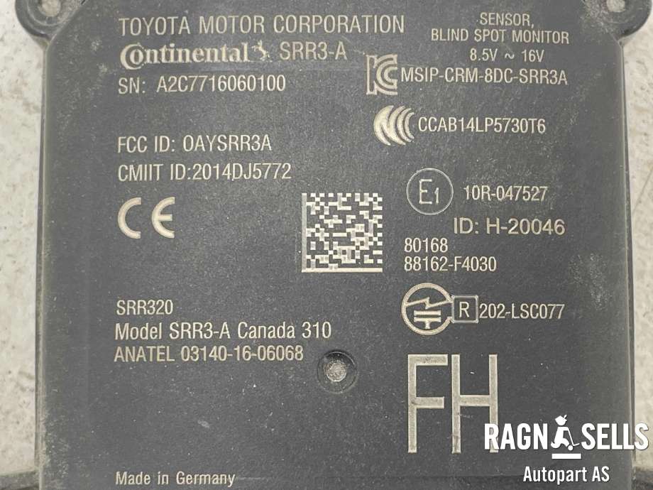 Sensor radar til Toyota C-HR 2016-->>  (CONTINENTAL|88162F4030|A2C7716060100|)