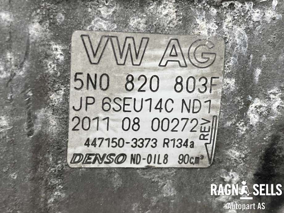 Aircondition kompressor til VW Tiguan 2011-2016 (Type I, Fase 2)  (DENSO|5N0820803F|447150-3373|PXV16-1615|PXV161615|01140562|012011032014|1KD820803|1KD820803A|1KD820803B|1KD820803H|1KD820803K|1KD820803L|1KD820803M|1K0.260.859 F|)