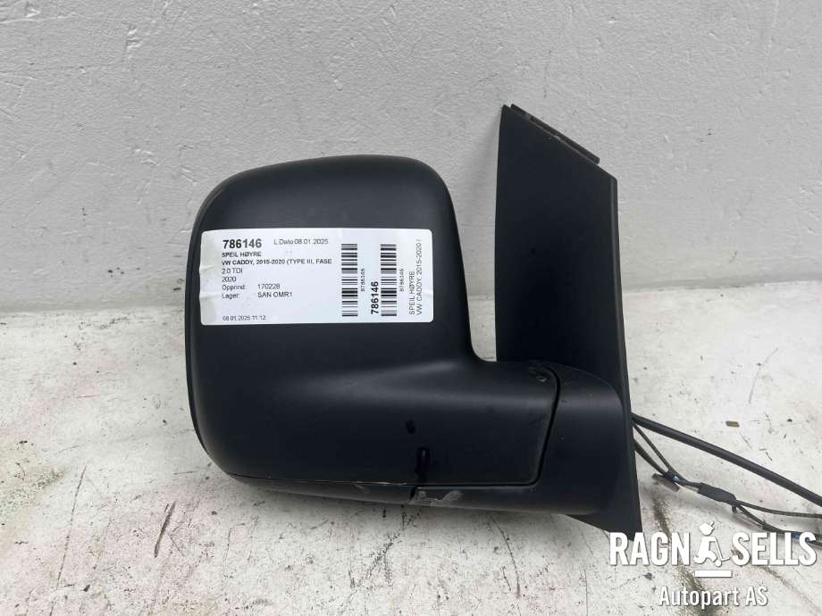 Speil høyre til VW Caddy 2015-2020 (Type III, Fase 3) (2K5 857 508 AP|)