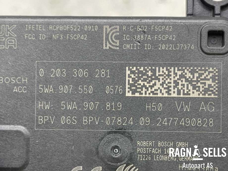 Sensor radar til VW Caddy 2020-->> (Type IV)  (BOSCH|5WA 907 550|0203306281|)