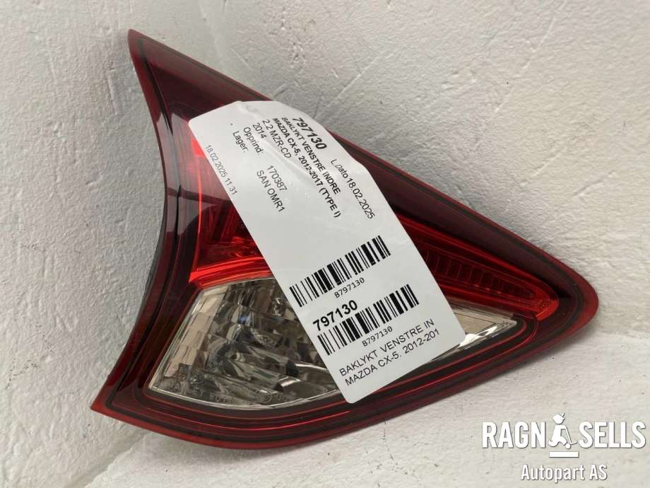 Baklykt venstre indre til Mazda CX-5 2012-2017 (Type I)  (KD53-51-3G0D|)