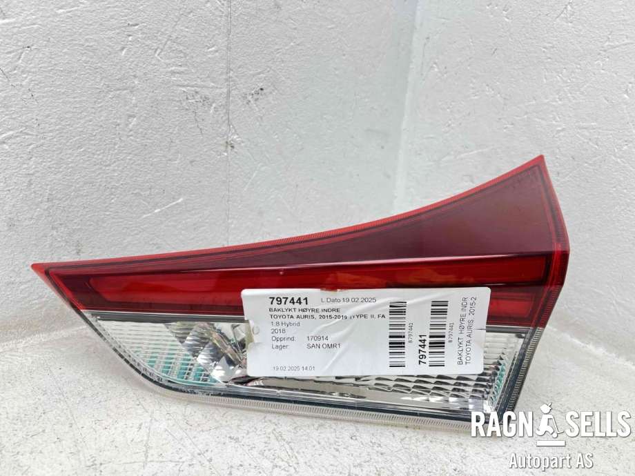 Baklykt høyre indre til Toyota Auris 2015-2019 (Type II, Fase 2)  (8158102830||81581C)