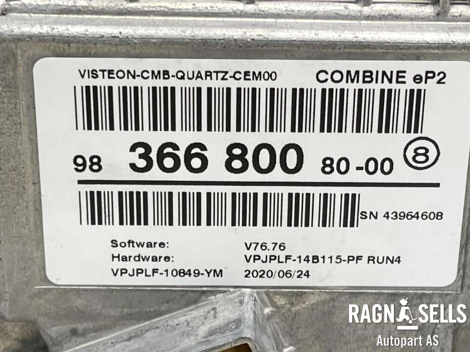 Speedometer til Peugeot 208 2019-->> (Type II)  (983668008000|98 220 602 80|98 366 800 80)