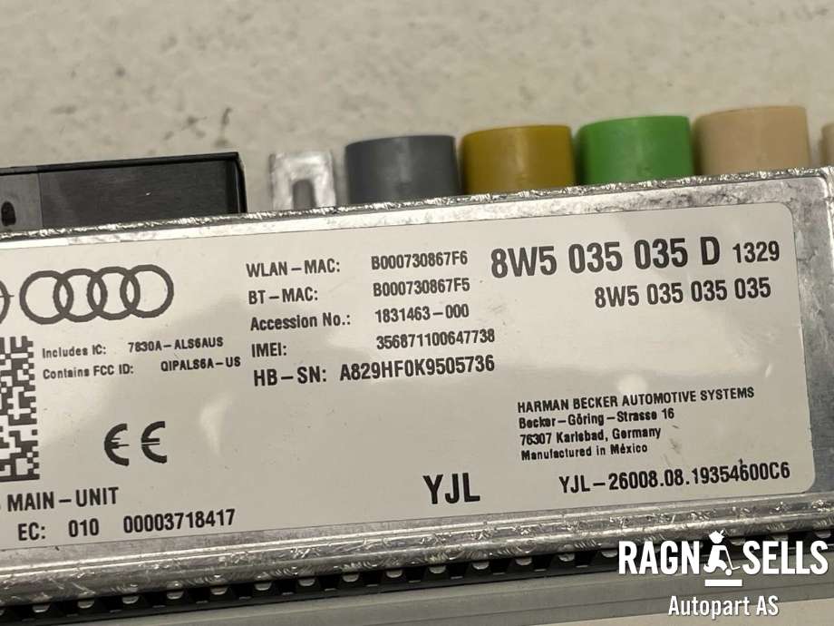Bilstereo navigasjon til Audi Q5 2017-->> (Type II)  (HARMAN|8W5 035 035 D|)