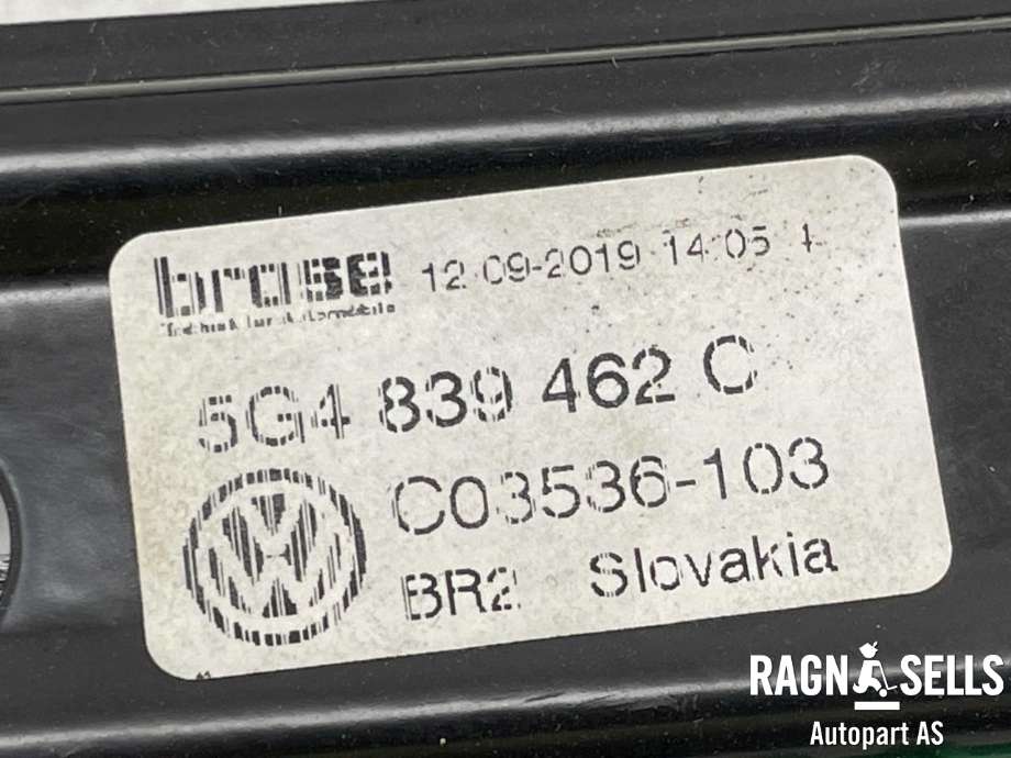 Ruteheis høyre bak til VW e-Golf 2017-2020 (Fase 2)  (5G4 839 462 C|5Q0 959 408|)