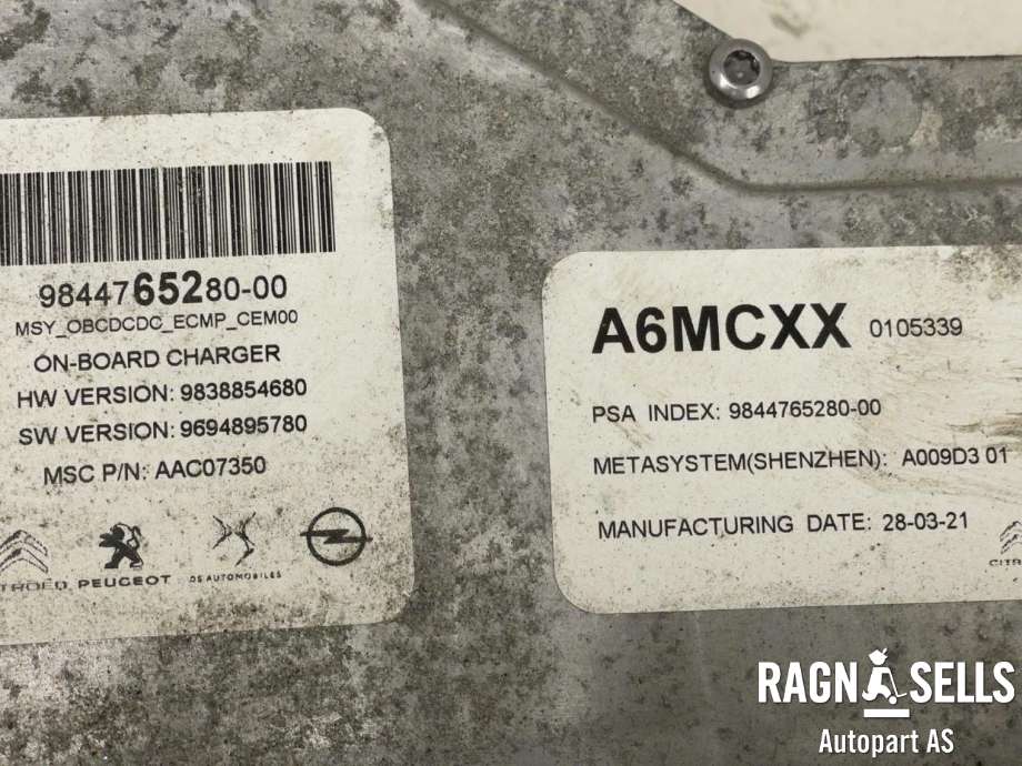 Batterilader (OBC - On Board Charger) til Citroën ë-C4 2020-->> (16 758 121 80|9844765280|9844765280-00|9838854680)