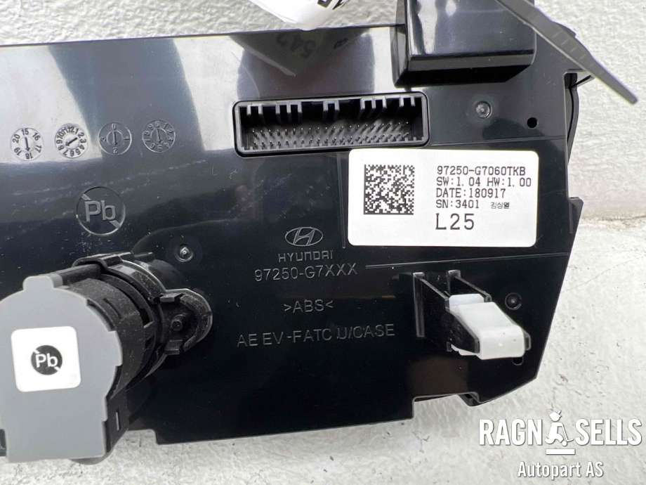 Varmeapparat betjening til Hyundai Ioniq Electric 2016-2019 (Fase 1)  (97250-G7060TKB|)