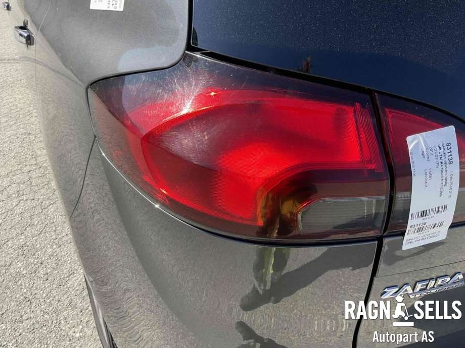 Baklykt venstre ytre til Opel Zafira Tourer 2012-2018 (1222320|13386603|)
