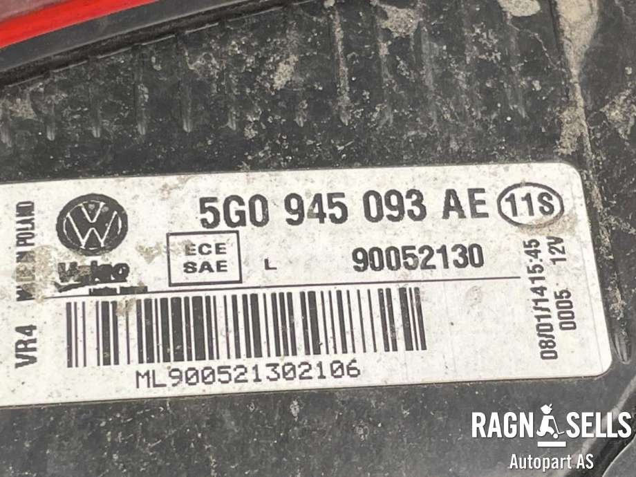 Baklykt venstre indre til VW Golf VII 2012-2017 (Fase 1)  (5G0 945 093 AE|)