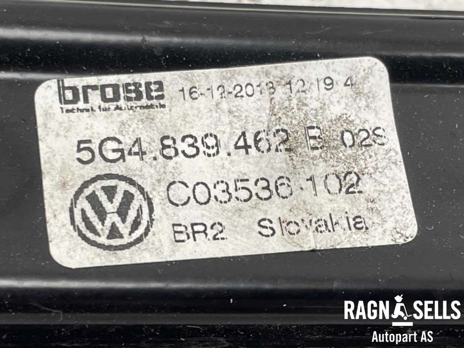 Ruteheis høyre bak til VW Golf VII 2012-2017 (Fase 1)  (5G4 839 462 B|)