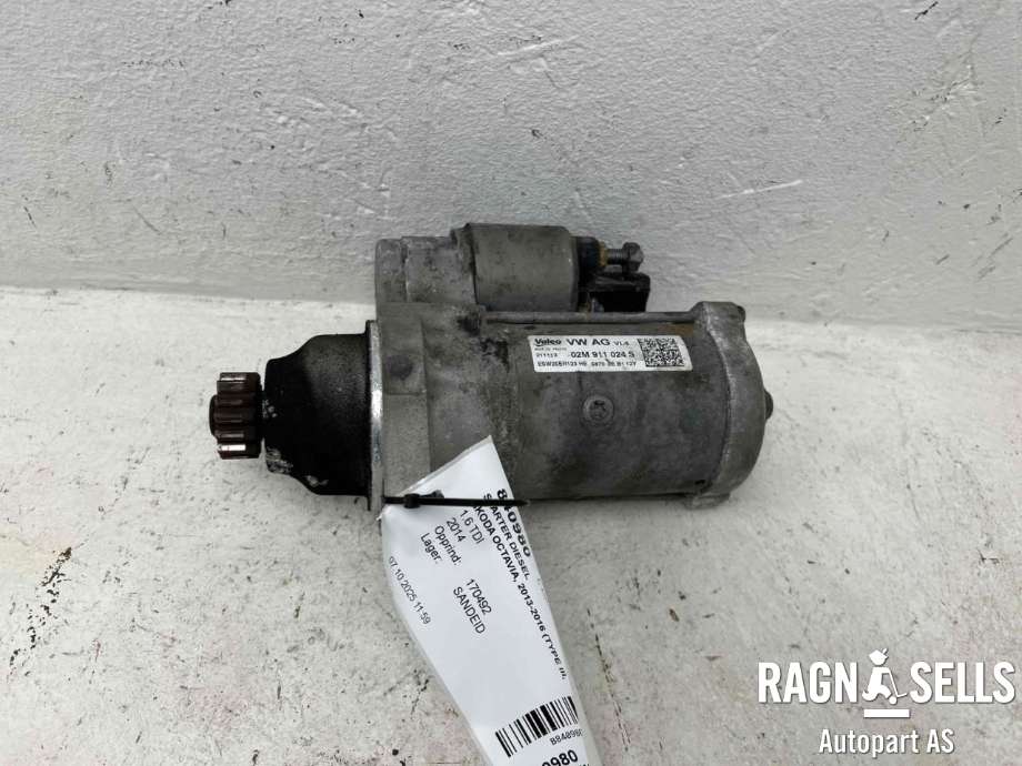 Starter diesel til Škoda Octavia 2013-2016 (Type III, Fase 1)  (VALEO|02M 911 024 S|02M911021E|02M911021EX|02M911021P|02M911021PX|02M911021S|02M911024B|02M911024BX|02M911024C|02M911024CX|02M911024G|02M911024GX|02M911024S|)