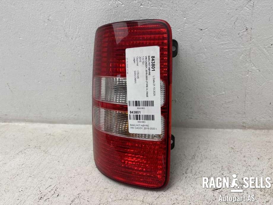 Baklykt høyre til VW Caddy 2015-2020 (Type III, Fase 3)  (2K5 945 096 P|)
